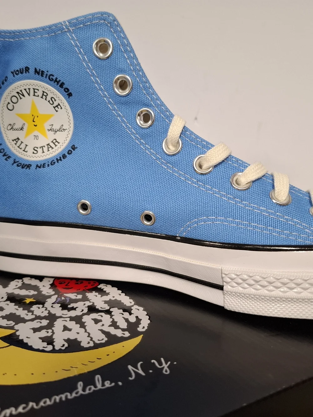 Converse Kids Low-Top Canvas Sneakers in Sky Blue and White
